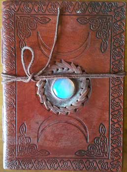 Celtic Leather Journal - Embossed Triple Moon - celticgoods