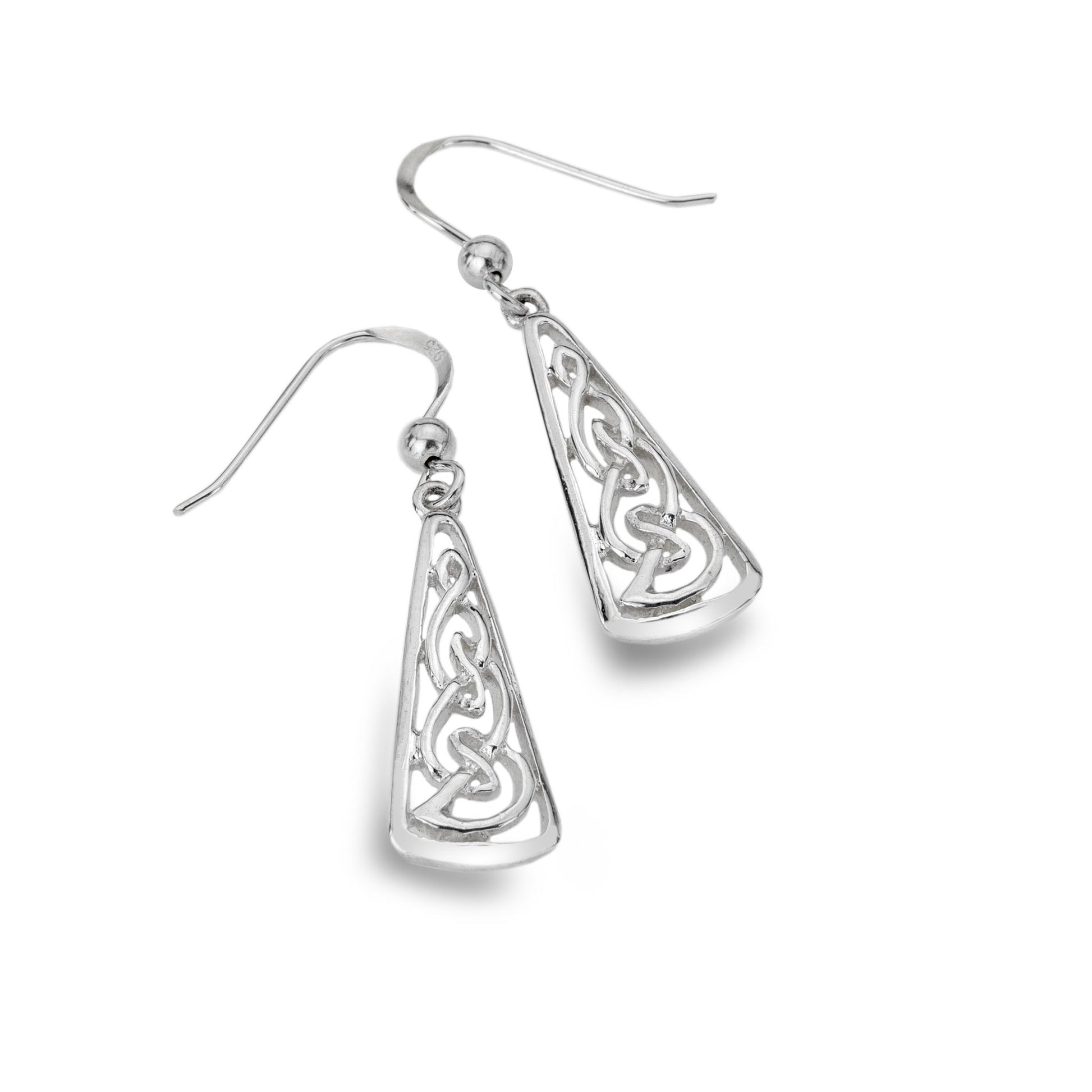 Ancient Knotwork Triangle Earrings - celticgoods