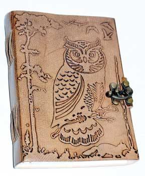 Celtic Leather Journal - Celtic Owl - celticgoods