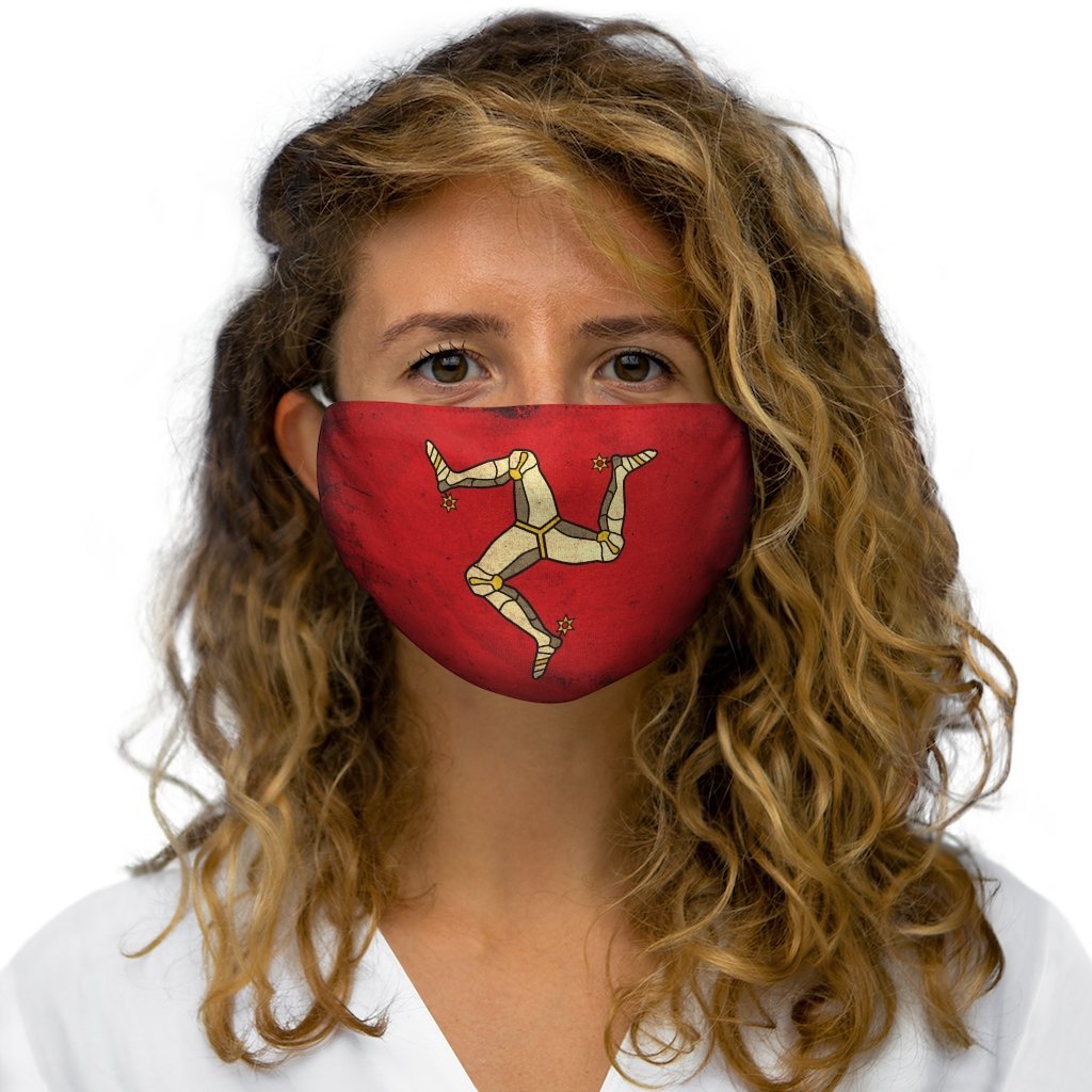 Distressed Manx Polyester Face Mask - celticgoods