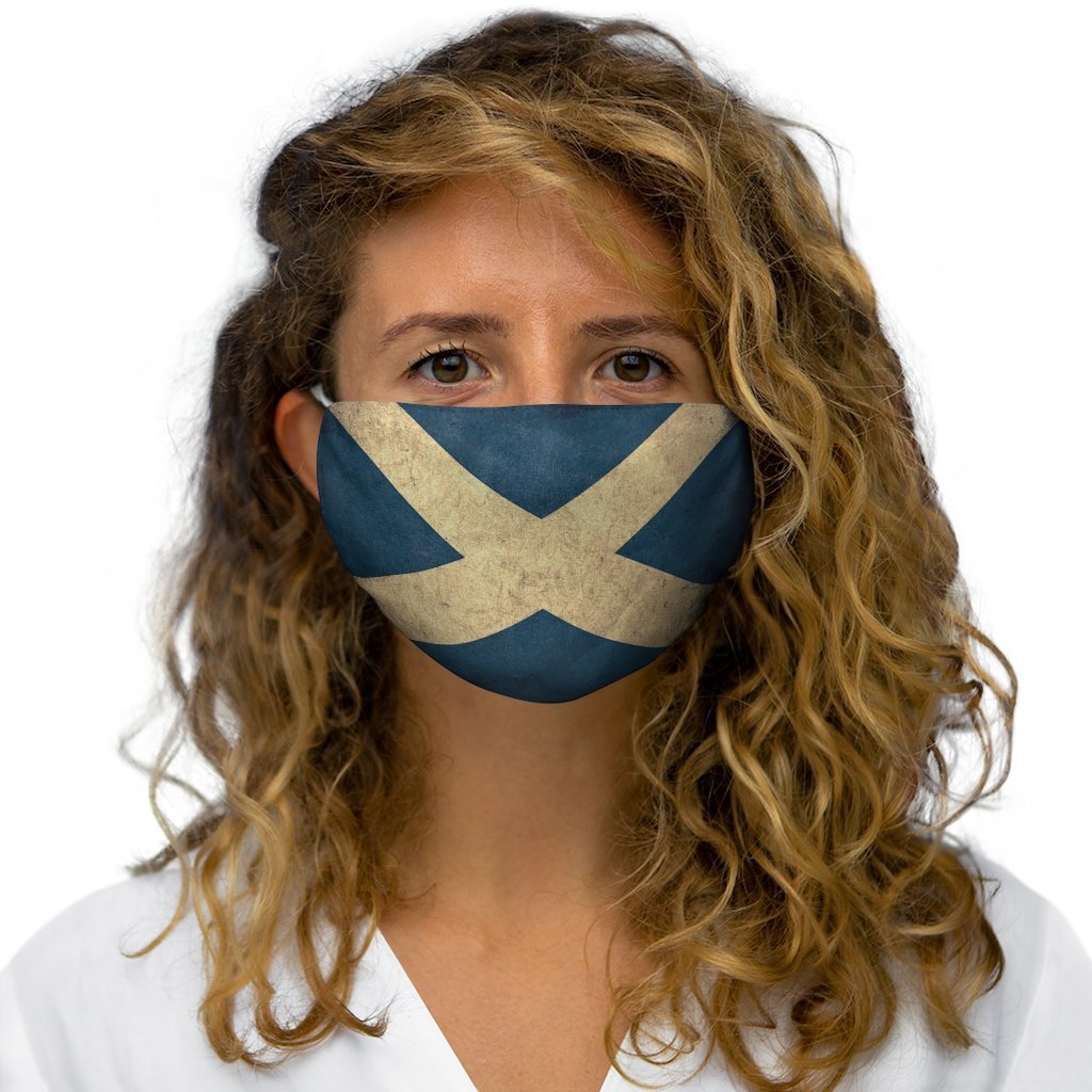 Distressed Saltire Polyester Face Mask - celticgoods