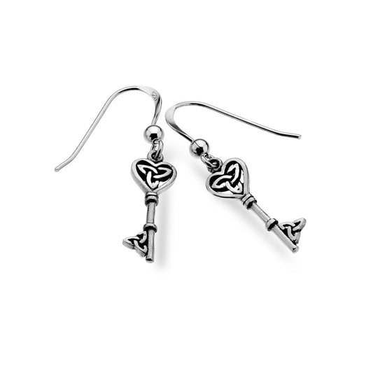 Celtic Heart and Key Earrings - celticgoods
