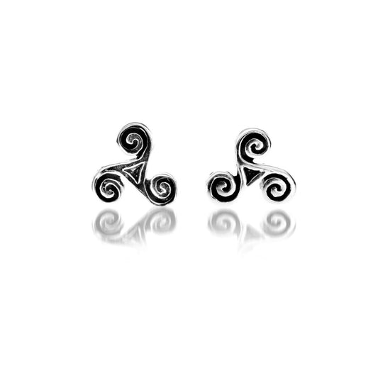 Small Celtic Triskele Stud Earrings - celticgoods