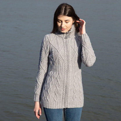 Cable Cardigan With Zipper - celticgoods