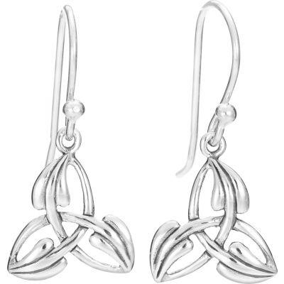 Leaf Overlayed Trinity Knot Earrings - celticgoods