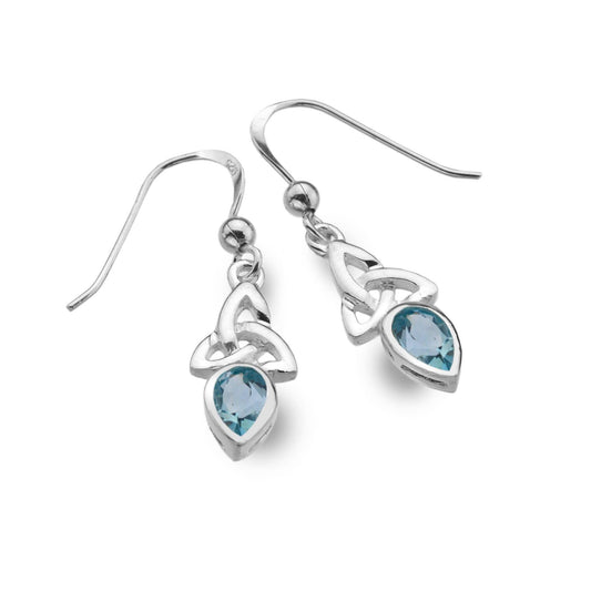 March - Aquamarine (Blue Topaz) - Birthstone Earrings - celticgoods
