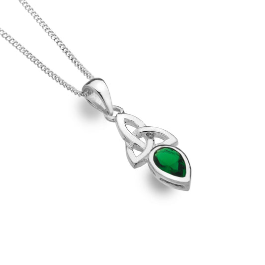 May - Emerald (Synthetic Stone) Birthstone Pendant - celticgoods