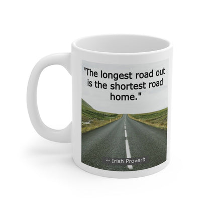 Celtic Sayings Mug - Long Roads - 11oz - celticgoods