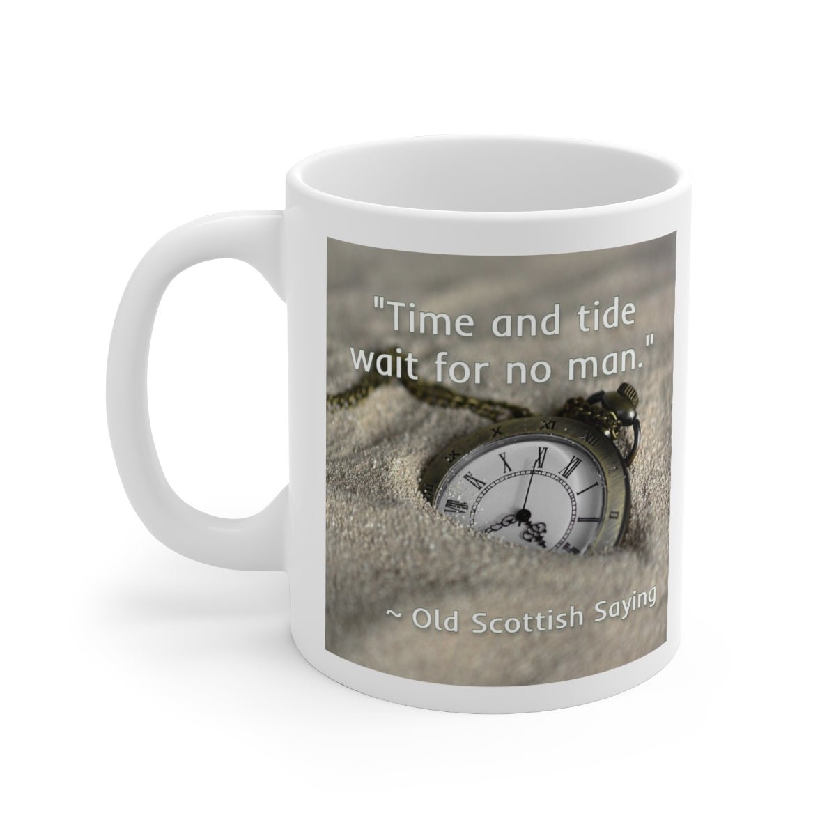 Celtic Sayings Mug - Time and Tide - 11oz - celticgoods
