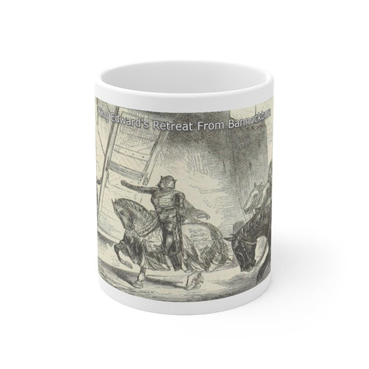 The Battle of Bannockburn: King Edward's Retreat - 11oz Mug with caption - celticgoods