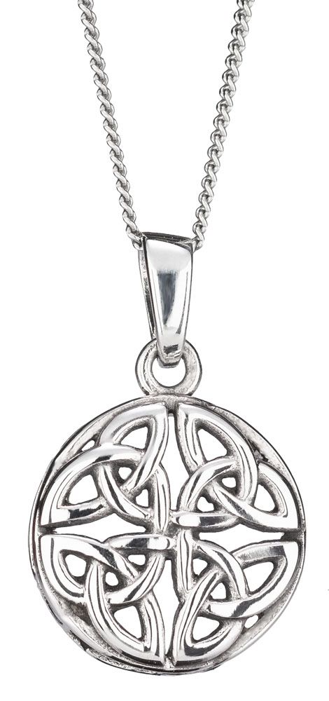 Sterling Silver Triquetra Sectional Pendant Necklace - celticgoods