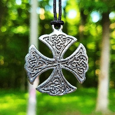 Handmade Pewter Celtic Cross Pendant - celticgoods