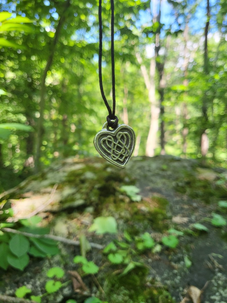 Pewter Celtic Knot Heart Pendant - celticgoods