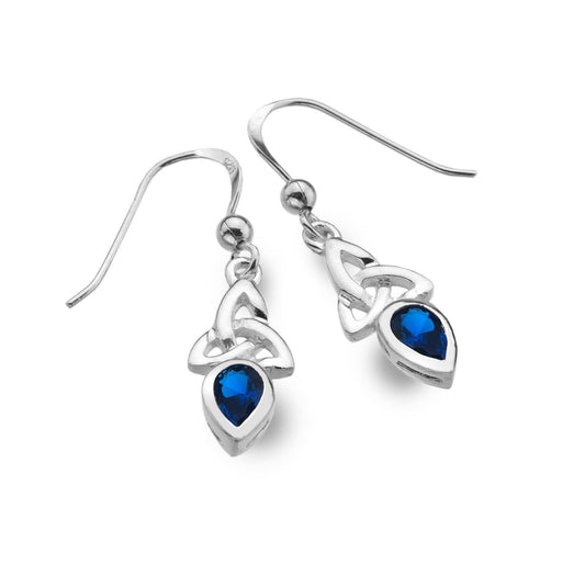 September - Sapphire (Synthetic stone) Birthstone Earrings - celticgoods