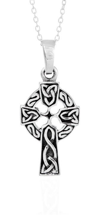 Sterling Silver Iona Cross Charm Necklace - celticgoods